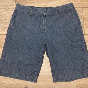 Talbots Women's Dark Blue Denim-Style Jean Shorts